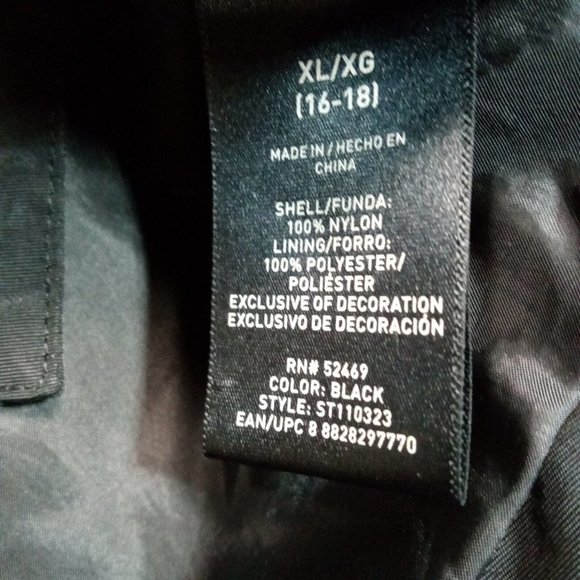 Swiss Tech Womens Jacket Windbreaker Black XL Kangaroo Pockets Liner Cinch Waist - Picture 9 of 15